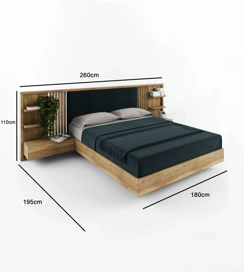 cal.bed.07-Bed 160cm - mosky wood - steel