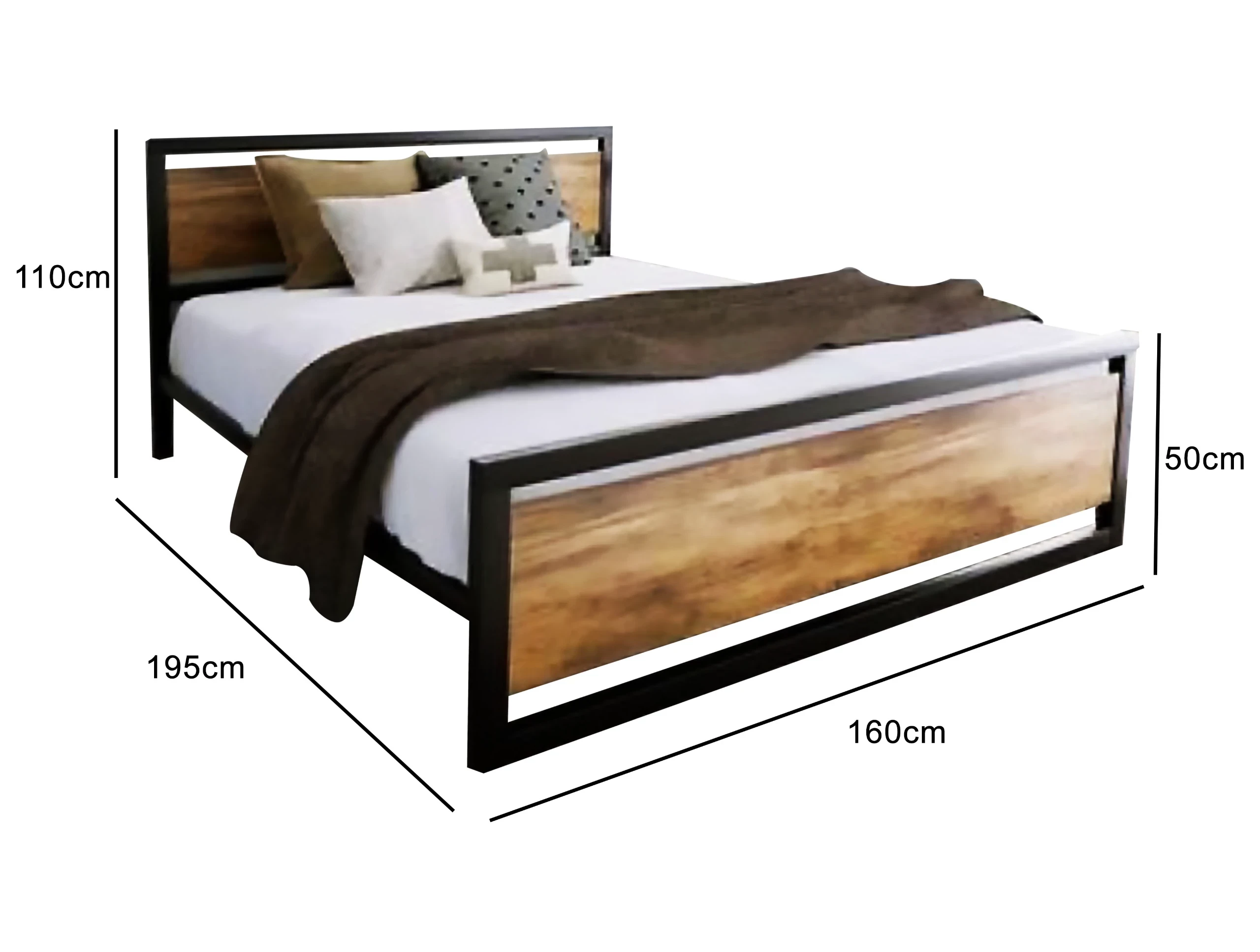 cal.bed.10-Bed 160cm - mosky wood - steel