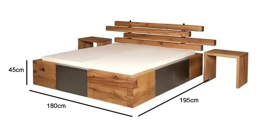 cal.bed.11-Bed 160cm - mosky wood - steel