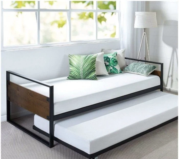 cal.bed.34- Double Bed 120cm - mosky wood - steel