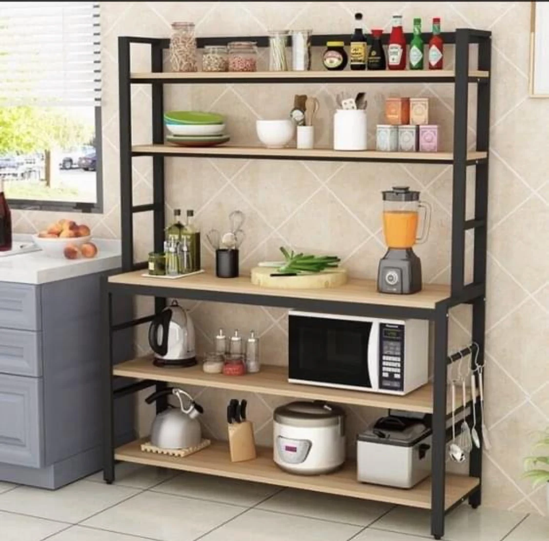 cal.unt.06 -shelving unit- wood - lron