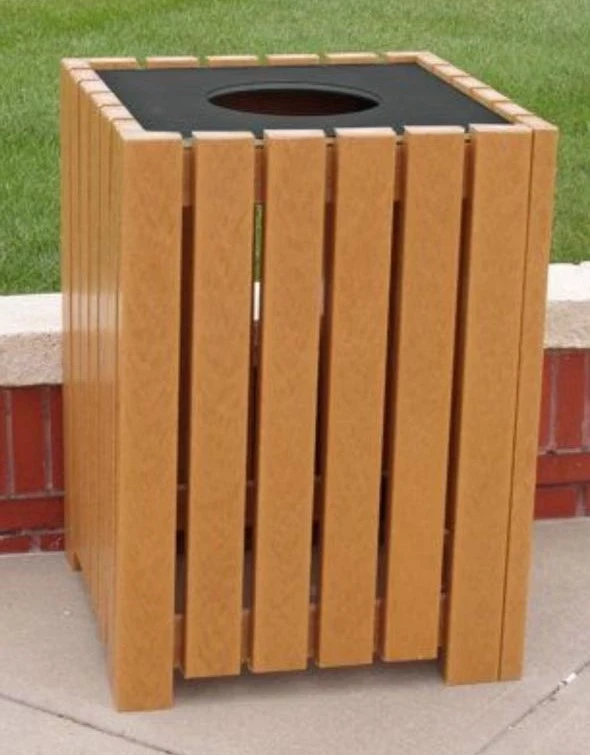 cal.grd.14 - Trash Bin - wood - lron