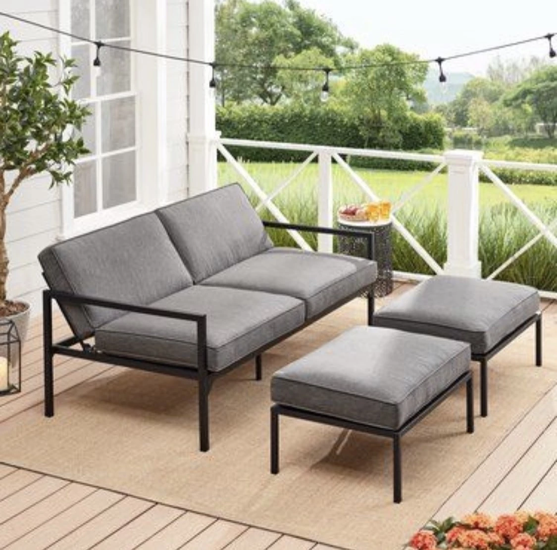 cal.oud.29 - Outdoor sofa Chaise lounge with adjustable back and 2 boffs